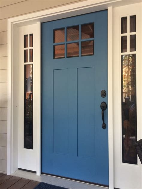 Sherwin Williams Secure Blue Painted Front Doors House Paint