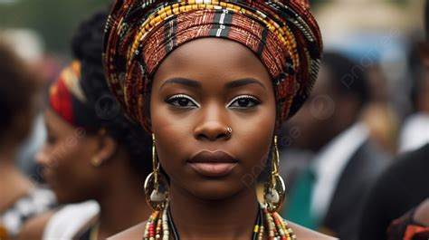 woman in african clothing wearing a traditional headdress background picture of ethnic