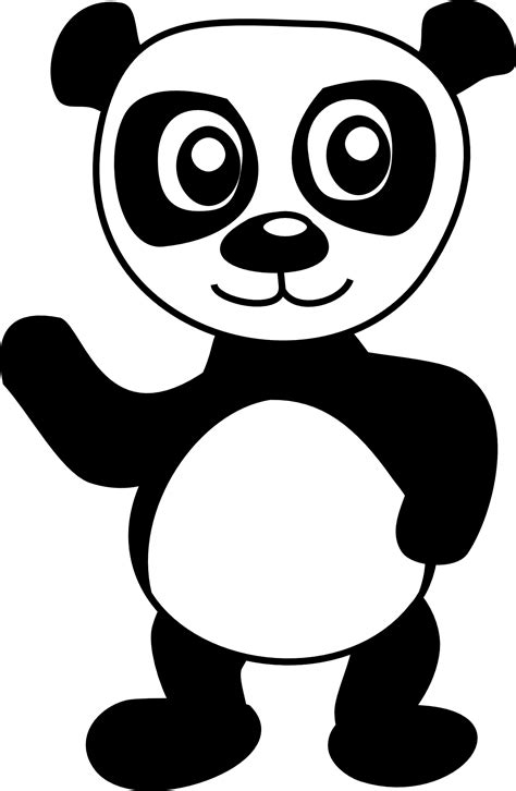 Panda Bear Waving Vector Drawing Free Image Download