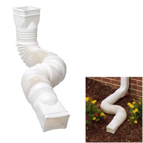 Amerimax White Flexible Downspout Extension Gutter Connector Rainwater Drainage