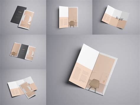 tri fold  brochure perspective mockups mockup world