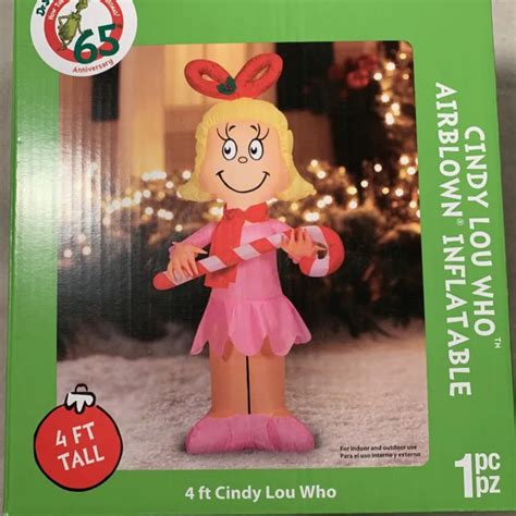 New 4 Cindy Lou Who Airblown Inflatable Candy Cane Grinch Stole Christmas 48 5519 Picclick
