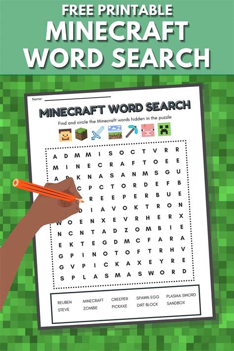 Minecraft Word Search Free Printable Literacy Learn