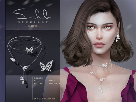 The Sims Resource S Club Ts4 Ll Necklace 202105 Necklace Hair