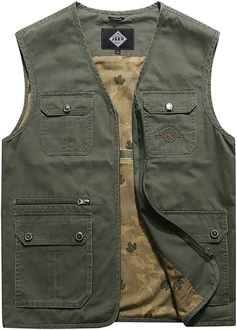 Mens Vest Canvas Autumn And Winter Warm Outdoor Hunting Work Utility