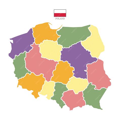 Silueta Y Mapa De Polonia Coloreado Vector Premium