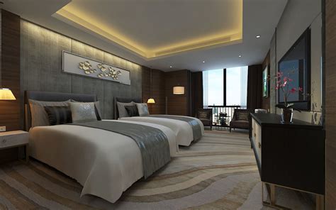 Modern Luxury Hotel Double Bed Room Design 3d Model Cgtrader