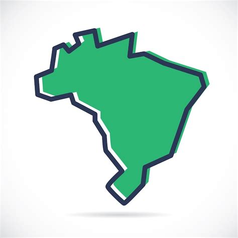 Premium Vector Stylized Simple Outline Map Of Brazil