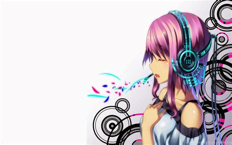 Wallpapers Nightcore Anime Girl Abstract Headphone Hd