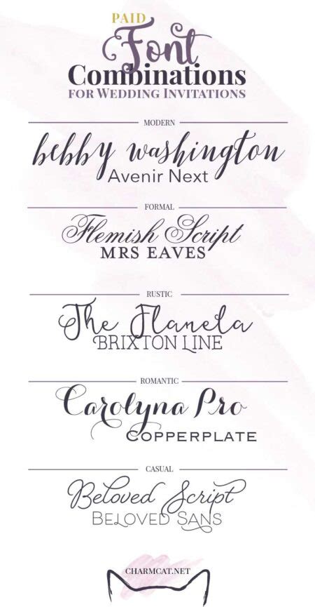 Great Font Combinations For Wedding Invitations Charmcat