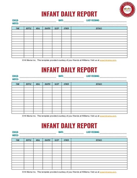 Baby Daily Sheet 4be