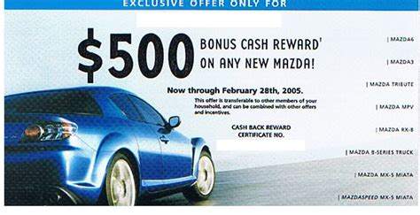 Mazda Manufacturer Rebates
