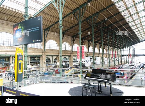 Piano At Gare Du Nordeurostar Terminaltrain Stationparisfrance