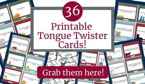 Free Printable Tongue Twisters Printable Templates