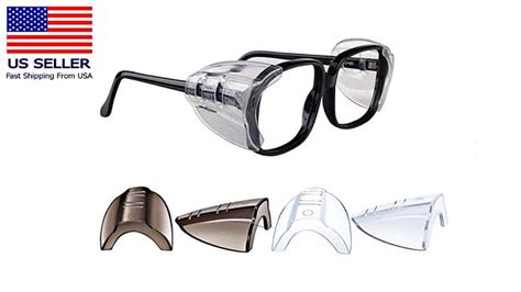 2 pair universal flexible slip on side shields for eyeglasses safety shield ebay