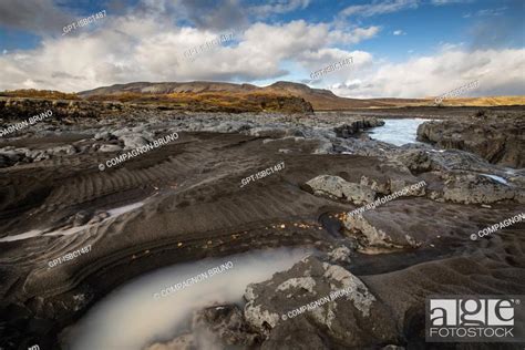 Hvita River Husafell Western Iceland Europe Stock Photo Picture