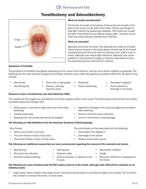 Tonsillectomy And Adenoidectomy What Are Tonsils And Adenoids Docslib