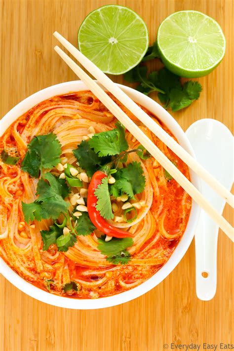 This chicken meatball noodle soup is super tasty, filling and healthy. Thai Spicy Noodle Soup | Everyday Easy Eats