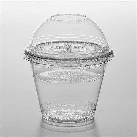 Fabri Kal Greenware 9 Oz Compostable Clear Plastic Parfait Cup With 4