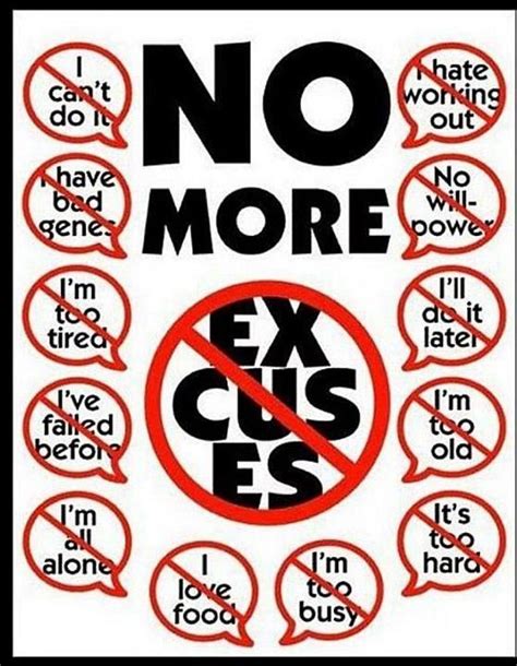 This Poster Is About Eliminating Your Excuses For Not Exercising It