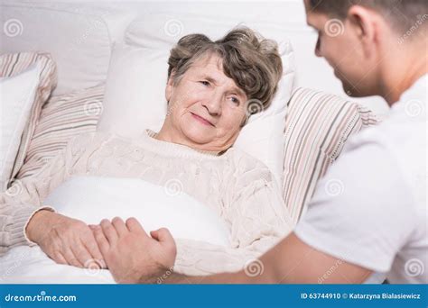 Geriatric Ward Patient With Grandson Stock Photo Image Of Healthcare