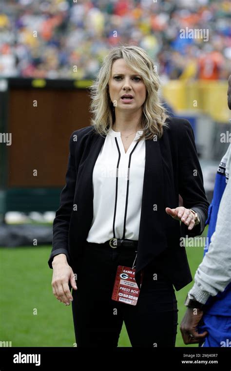 Nfl Network Sideline Reporter Stacey Dales Is Seen Before The Start Of