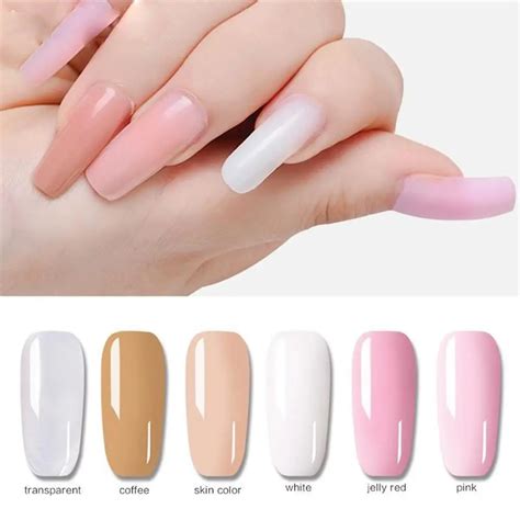 New Clear Poly Gel Finger Extension Pink Jelly Polygel Quick Building Diy Nail Art Tips Extend