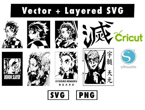 Anime Demon Slayer Svg Png Files For Cricut Machine Anime Inspire