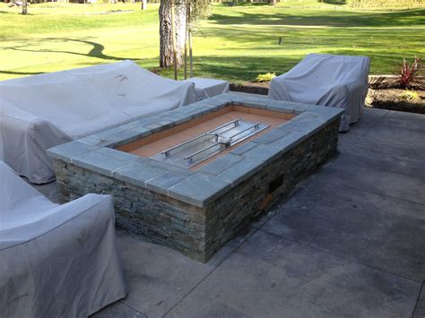 Diy Natural Gas Patio Fire Pit Outdoor Stamped Concrete Patio With Natural Gas Fire Pit