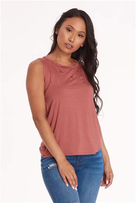 Distressed Tank Top Rust Discovery Clothing Cute Clothes For Women