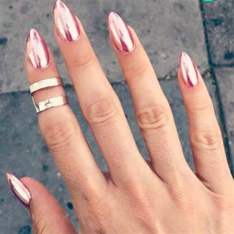 pink chrome nails on kandee johnson pink chrome nails chrome nail art rose gold nails