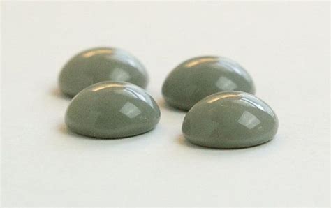 Vintage Opaque Gray Glass Cabochons 13mm 4 Cab704cc Etsy Grey Glass