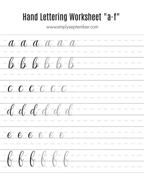 60 Easy And Free Lettering Worksheets For Beginners To Practice