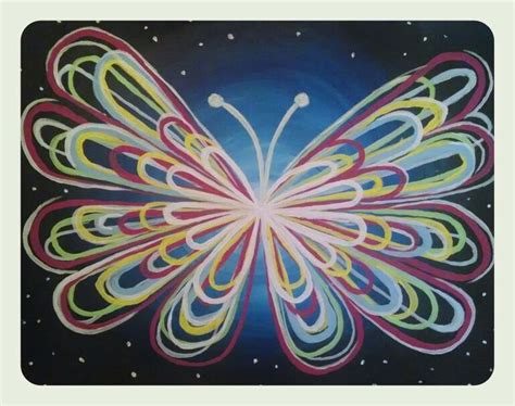 PWAT Inspired Neon Butterfly Hand Painting Art Painting Canvas Painting Diy
