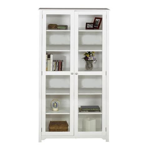 Home Decorators Collection Oxford White Glass Door Bookcase 3012250410