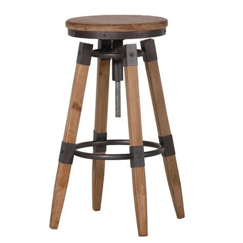 The swivel seat top provides 360 dgree rotation. INDUSTRIAL RETRO WOOD Backless Swivel SHOP Counter Stool * UK