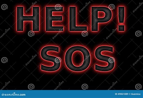 3d Help Sos Text With An Inscription The Sos Stock Illustration