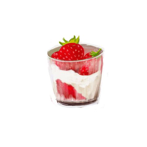 Summer Strawberry Milkshake Ice Cream Material Summer Day Strawberry
