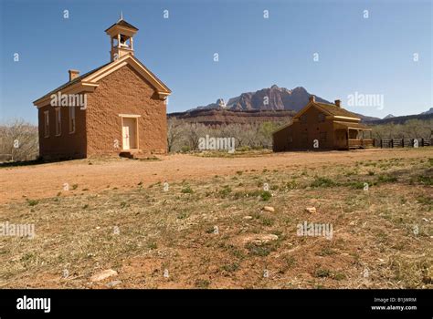 The Old Church School Historic Ghost Town Grafton Utah Usa Stock