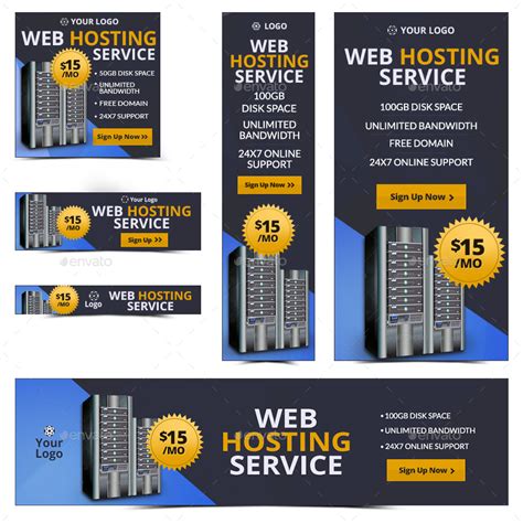 Web Hosting Banners Bundle 10 Sets 164 Banners By Hyov Graphicriver