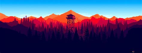 Firewatch Video Game Sunset In Mountains 4k Wallpaper Download