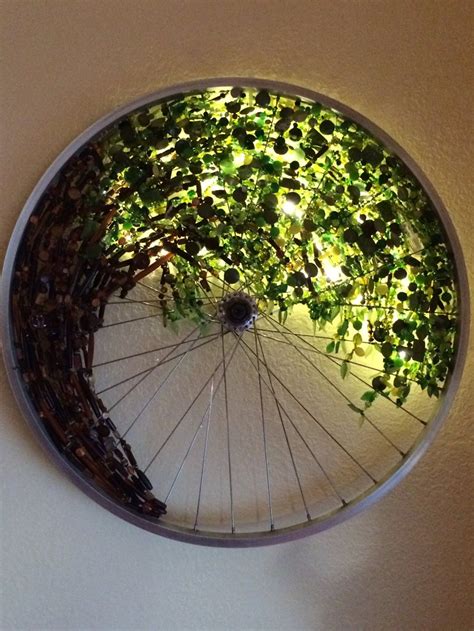 Bicycle Wheel Tree Art Recycled Bike Art Bicycle Art Light Etsy