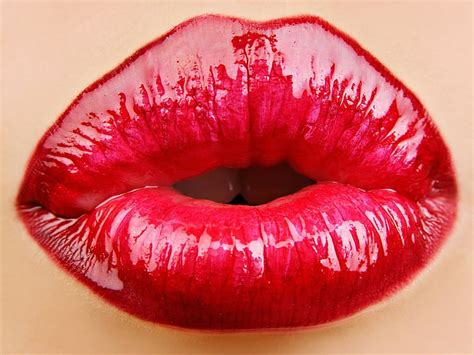 Hd Wallpaper Lips Girl Lipstick Kiss Human Lips Make Up Red Beautiful Woman Wallpaper