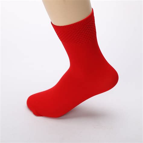 5 Pair Womens Socks Short Female Solid Socks Ladies Red Black Socks