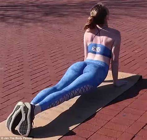 Woman Does Yoga In Public Wearing Just Body Paint Daily Mail Online