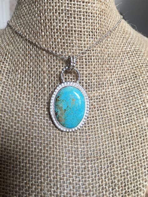 Sterling Silver Turquoise Necklace Etsy