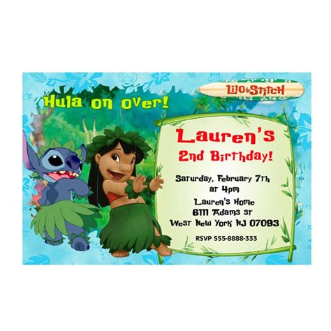 Lilo & Stitch invitaciones de cumpleaños para imprimir o | Etsy