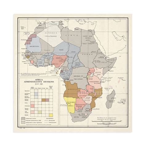 Buy Historix 1960 Vintage Africa Map 24x24 Inch Vintage Map Of Africa