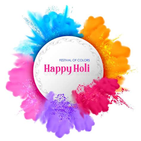 Happy Holi Background Card Design For Color Festival Of India