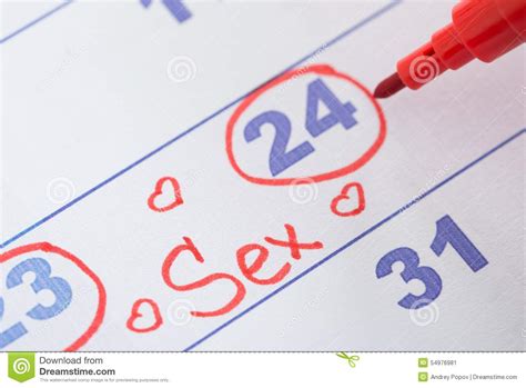 Date Marked For Sex On Calendar Stock Image Image Of Planner Close